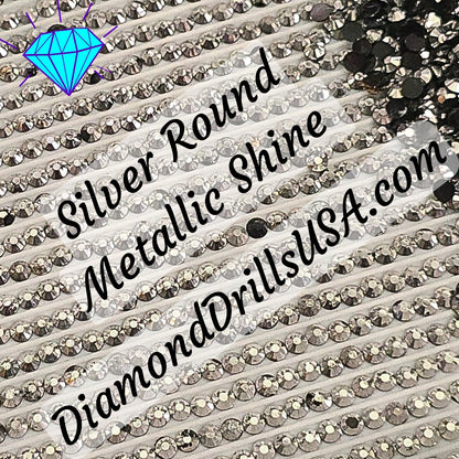 Metallic Silver ROUND Diamond Painting Drills Metal Finish Gray 32 Bulk