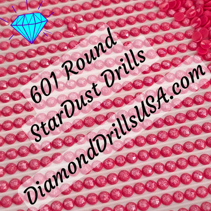 601 StarDust ROUND Pearl Mica Dust 5D Diamond Painting Drills Pixie Fairy DMC 601 Dark Cranberry Red Pink