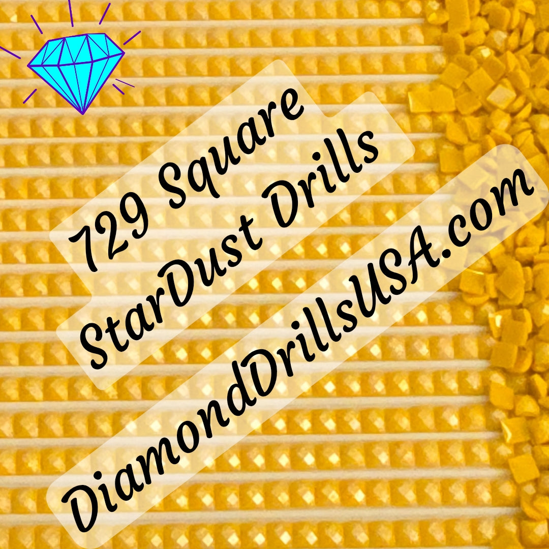729 StarDust SQUARE Pearl Mica Dust 5D Diamond Painting Drills Pixie Fairy DMC 729 Medium Old Gold Yellow