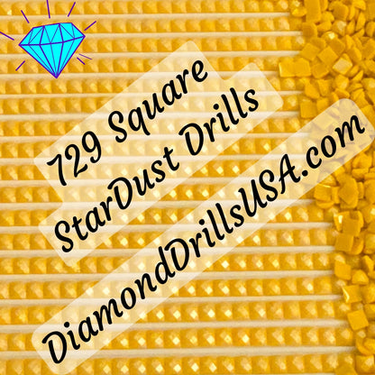 729 StarDust SQUARE Pearl Mica Dust 5D Diamond Painting Drills Pixie Fairy DMC 729 Medium Old Gold Yellow