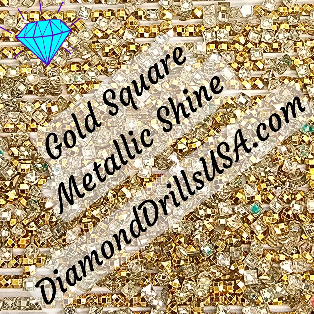 Metallic Gold SQUARE Diamond Painting Drills Metal Finish 34 Bulk