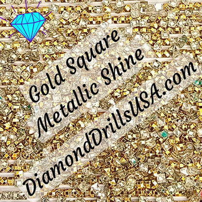 Metallic Gold SQUARE Diamond Painting Drills Metal Finish 34 Bulk