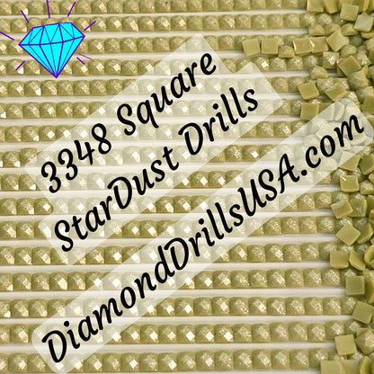 3348 StarDust SQUARE Pearl Mica Dust 5D Diamond Painting Drills Pixie Fairy DMC 3348 Light Yellow Green