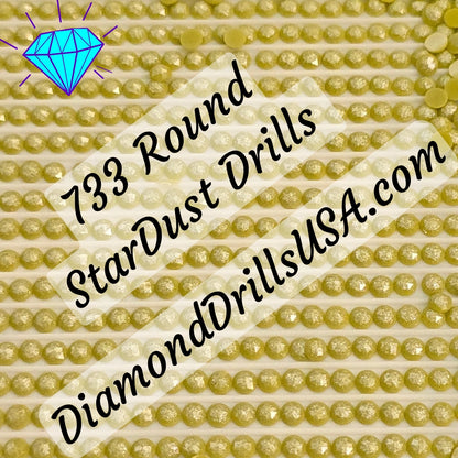 733 StarDust ROUND Pearl Mica Dust 5D Diamond Painting Drills Pixie Fairy DMC 733 Medium Olive Green