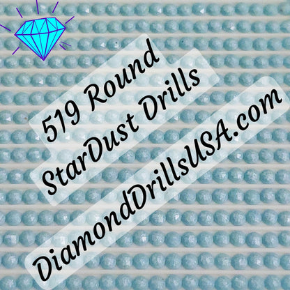 519 StarDust ROUND Pearl Mica Dust 5D Diamond Painting Drills Pixie Fairy DMC 519 Sky Blue