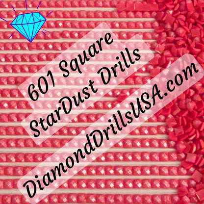 601 StarDust SQUARE Pearl Mica Dust 5D Diamond Painting Drills Pixie Fairy DMC 601 Dark Cranberry Red Pink