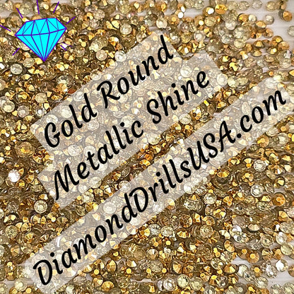 Metallic Gold ROUND Diamond Painting Drills Metal Finish 34 Bulk