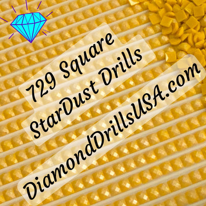 729 StarDust SQUARE Pearl Mica Dust 5D Diamond Painting Drills Pixie Fairy DMC 729 Medium Old Gold Yellow