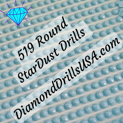 519 StarDust ROUND Pearl Mica Dust 5D Diamond Painting Drills Pixie Fairy DMC 519 Sky Blue