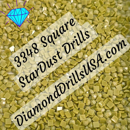 3348 StarDust SQUARE Pearl Mica Dust 5D Diamond Painting Drills Pixie Fairy DMC 3348 Light Yellow Green