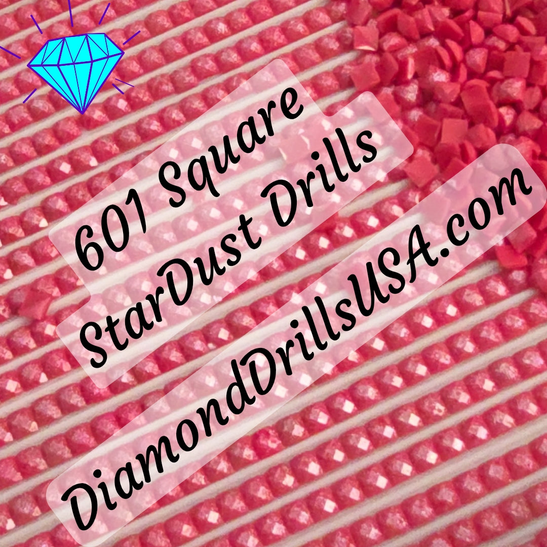 601 StarDust SQUARE Pearl Mica Dust 5D Diamond Painting Drills Pixie Fairy DMC 601 Dark Cranberry Red Pink