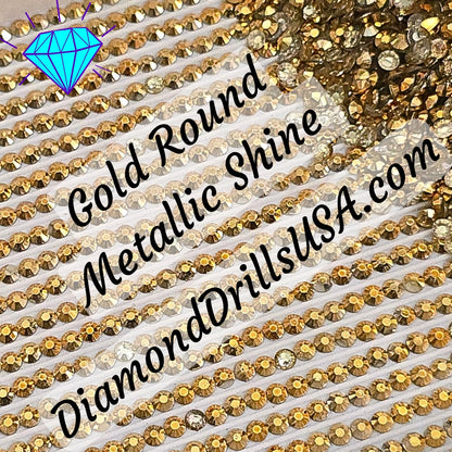 Metallic Gold ROUND Diamond Painting Drills Metal Finish 34 Bulk