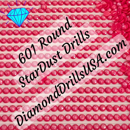601 StarDust ROUND Pearl Mica Dust 5D Diamond Painting Drills Pixie Fairy DMC 601 Dark Cranberry Red Pink