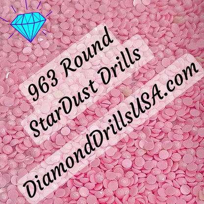 963 StarDust ROUND Pearl Mica Dust 5D Diamond Painting Drills Pixie Fairy DMC 963 Ultra Very Light Dusty Rose Pink