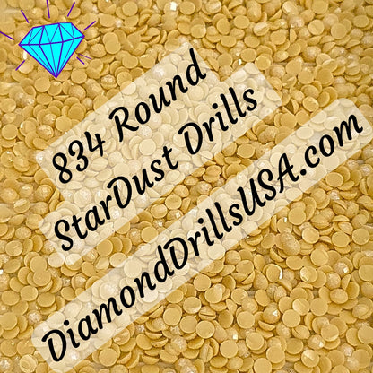 834 StarDust ROUND Pearl Mica Dust 5D Diamond Painting Drills Pixie Fairy DMC 834 Very Light Golden Olive Yellow