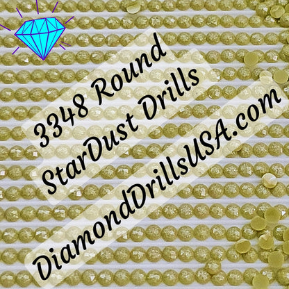 3348 StarDust ROUND Pearl Mica Dust 5D Diamond Painting Drills Pixie Fairy DMC 3348 Light Yellow Green