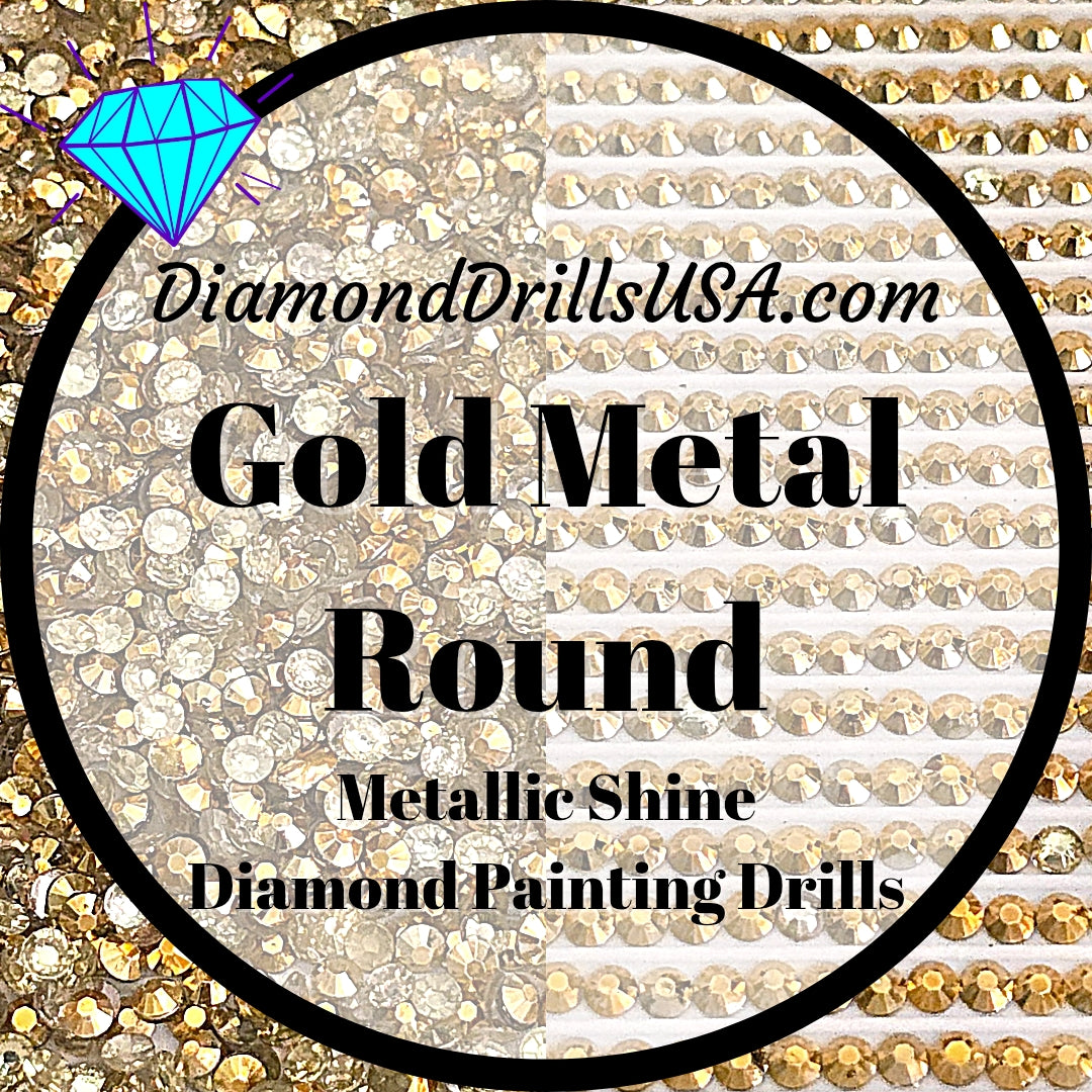 Metallic Gold ROUND Diamond Painting Drills Metal Finish 34 Bulk