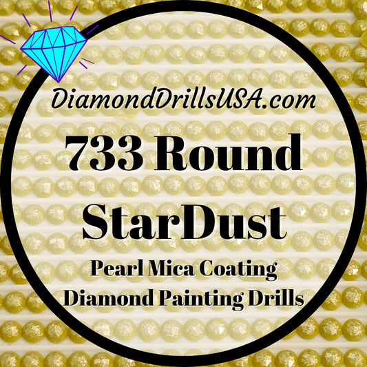 733 StarDust ROUND Pearl Mica Dust 5D Diamond Painting Drills Pixie Fairy DMC 733 Medium Olive Green