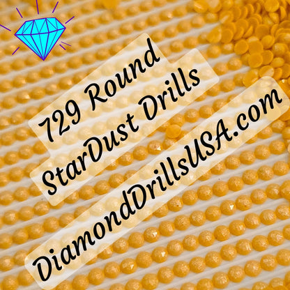 729 StarDust ROUND Pearl Mica Dust 5D Diamond Painting Drills Pixie Fairy DMC 729 Medium Old Gold Yellow