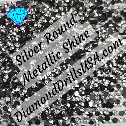 Metallic Silver ROUND Diamond Painting Drills Metal Finish Gray 32 Bulk