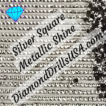 Metallic Silver SQUARE Diamond Painting Drills Metal Finish Gray 32 Bulk