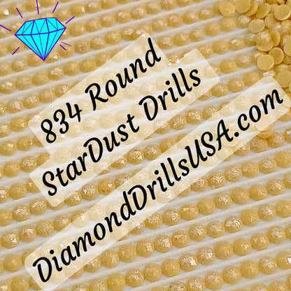 834 StarDust ROUND Pearl Mica Dust 5D Diamond Painting Drills Pixie Fairy DMC 834 Very Light Golden Olive Yellow