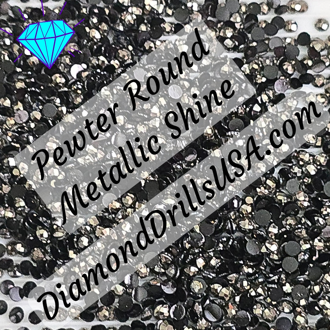 Metallic Pewter ROUND Diamond Painting Drills Metal Finish Gray 31 Bulk