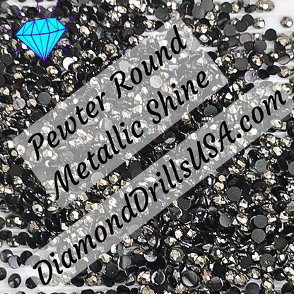 Metallic Pewter ROUND Diamond Painting Drills Metal Finish Gray 31 Bulk