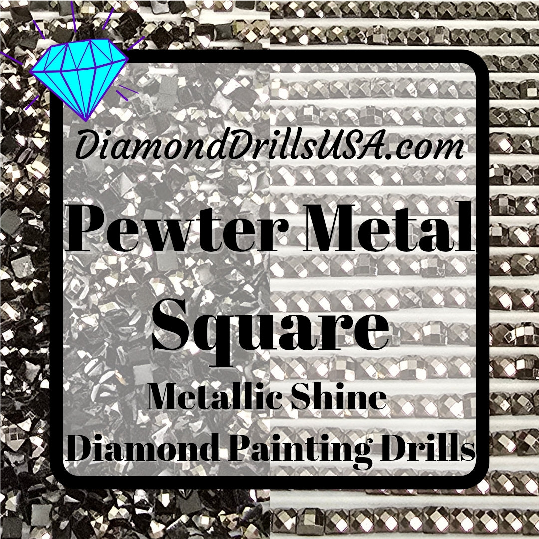 Metallic Pewter SQUARE Diamond Painting Drills Metal Finish Gray 31 Bulk