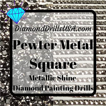 Metallic Pewter SQUARE Diamond Painting Drills Metal Finish Gray 31 Bulk