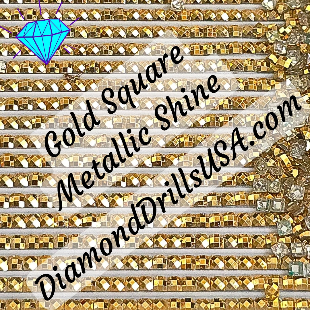 Metallic Gold SQUARE Diamond Painting Drills Metal Finish 34 Bulk