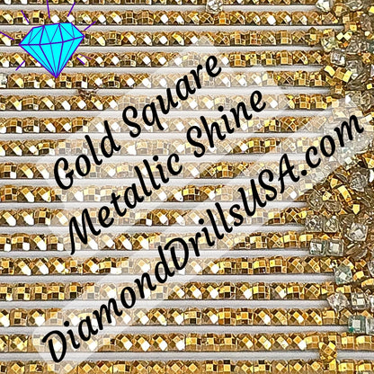 Metallic Gold SQUARE Diamond Painting Drills Metal Finish 34 Bulk