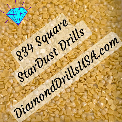 834 StarDust SQUARE Pearl Mica Dust 5D Diamond Painting Drills Pixie Fairy DMC 834 Very Light Golden Olive Yellow
