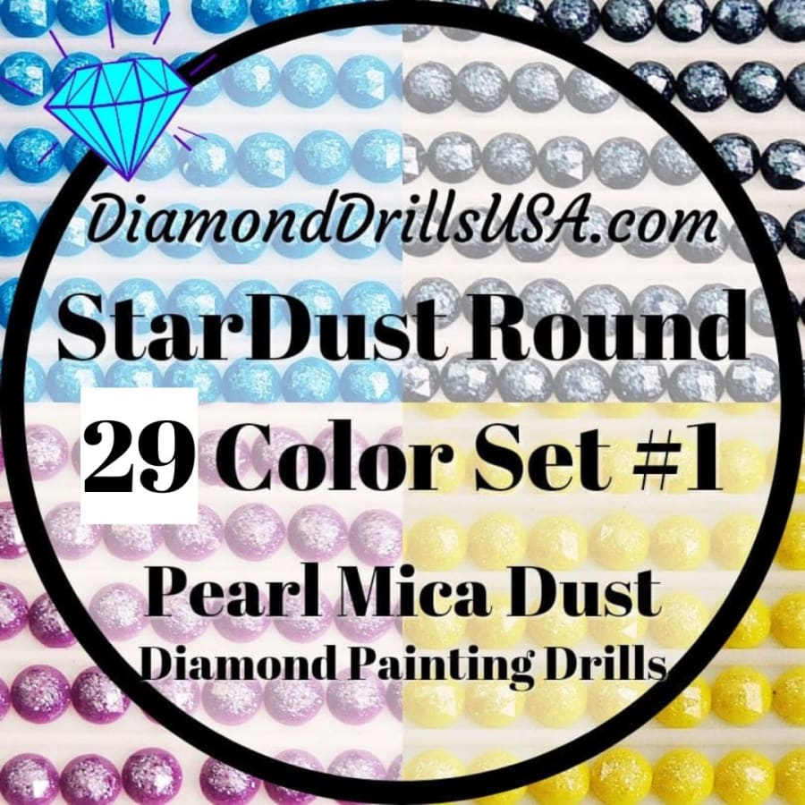 Set #1 - 29 StarDust ROUND Drills 5D Fairy Pixie Pearl Mica