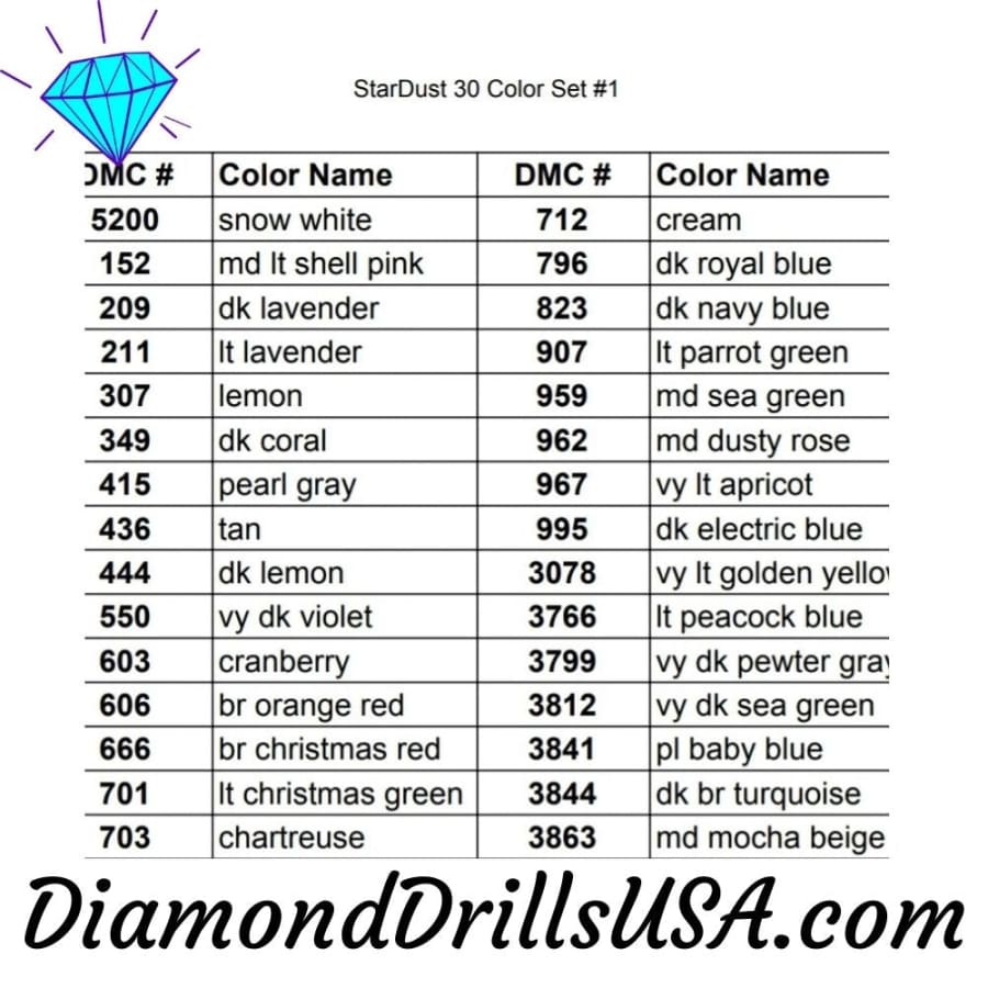 Set #1 - 30 StarDust SQUARE Drills 5D Fairy Pixie Pearl