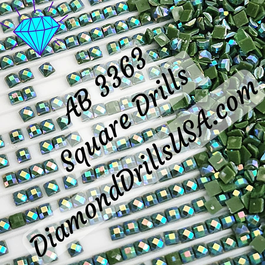 DMC 3363 SQUARE 5D Diamond Painting Drills Beads DMC 3363 Medium Pine Green  Loose Bulk