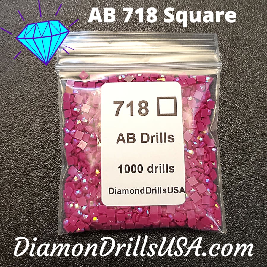 DiamondDrillsUSA - DMC 718 SQUARE 5D Diamond Painting Drills Beads DMC 718  Plum Purple