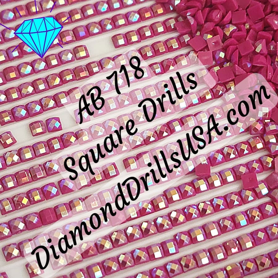 DiamondDrillsUSA - DMC 718 SQUARE 5D Diamond Painting Drills Beads DMC 718  Plum Purple