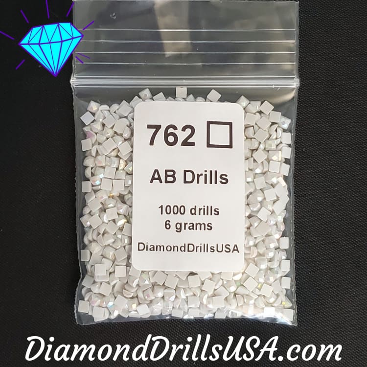 AB 762 SQUARE Aurora Borealis 5D Diamond Painting Drills Beads DMC 762 Very  Light Pearl Gray Loose Bulk