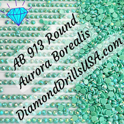 AB 913 ROUND Aurora Borealis 5D Diamond Painting Drills