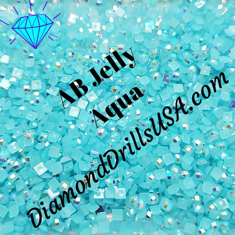 DiamondDrillsUSA - AB Aqua Jelly SQUARE Aurora Borealis 5D Diamond Painting  Drills Loose