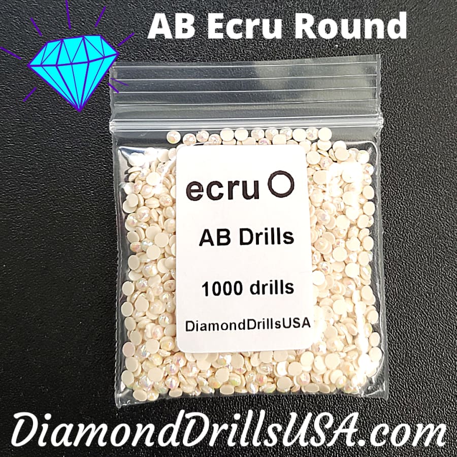 AB Ecru ROUND Aurora Borealis 5D Diamond Painting Drills 