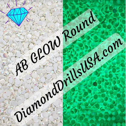 AB GLOW in the Dark ROUND Aurora Borealis WHITE AB5200 5D 