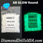AB GLOW in the Dark ROUND Aurora Borealis WHITE AB5200 5D 