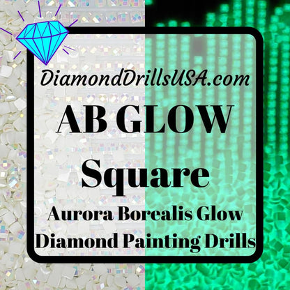 AB GLOW in the Dark SQUARE Aurora Borealis WHITE AB5200 5D 