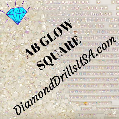 AB GLOW in the Dark SQUARE Aurora Borealis WHITE AB5200 5D 