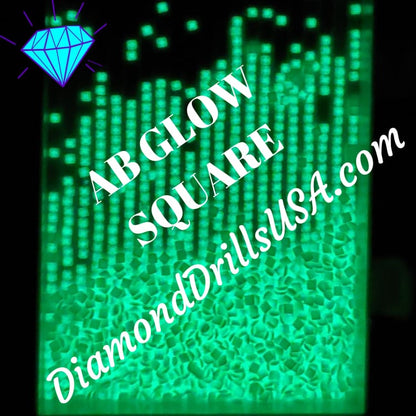 AB GLOW in the Dark SQUARE Aurora Borealis WHITE AB5200 5D 