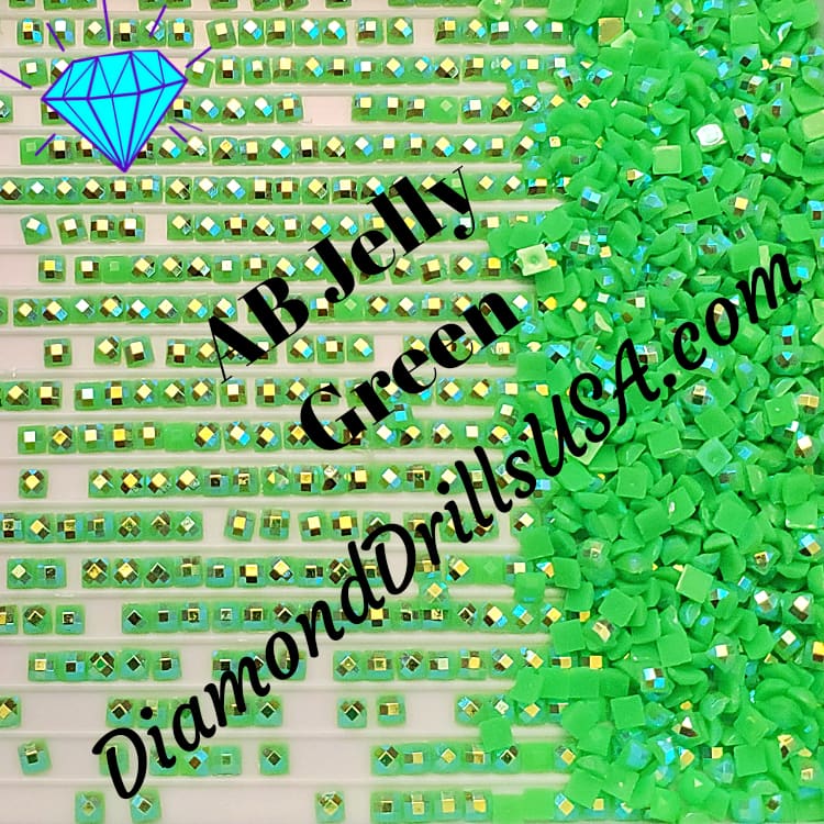 AB Green Jelly SQUARE Aurora Borealis 5D Diamond Painting 