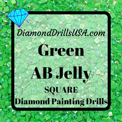 AB Green Jelly SQUARE Aurora Borealis 5D Diamond Painting 