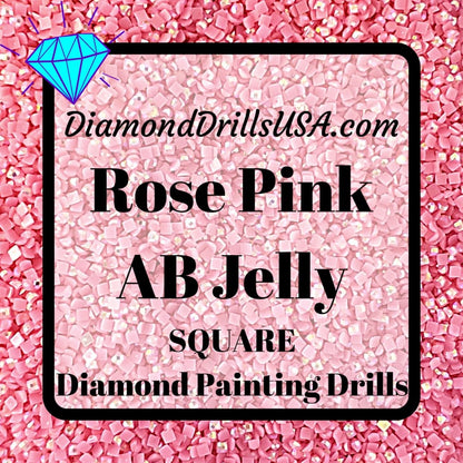 AB Rose Pink Jelly SQUARE Aurora Borealis 5D Diamond 